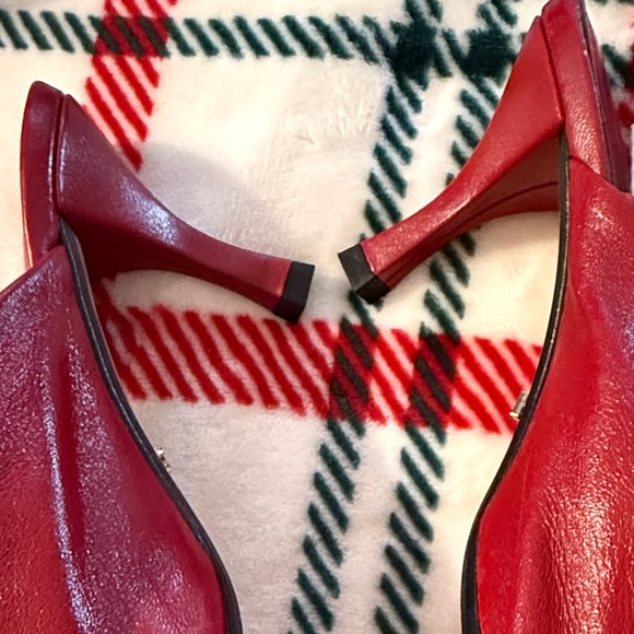 Zara Red Leather Mules - Picture 4 of 5